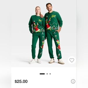 Green Grinch Holiday Sweater and Pants Set ADULT MEDIUM